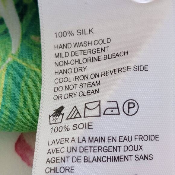 Tommy Bahama Floral Silk Blouse Womens Size M Multicolor Button Down Lightweight - Picture 9 of 10